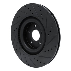 Ford Focus Brake Rotor (1) - Front Left - R1 Concepts - Drilled & Slotted - Black - `16-`18